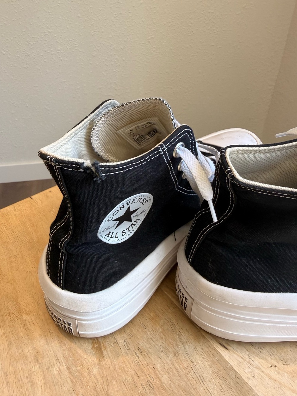 Converse chuck taylor all star move canvas platform high top black white w10.5 - Picture 3 of 9